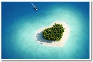 Tavarua   Heart Shaped Island Fiji   NEW World Travel Poster