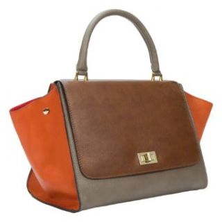 HS 6086 008 LARA Made in Italy Brown/Taupe Medium Tote Bag Shoulder Handbags Shoes