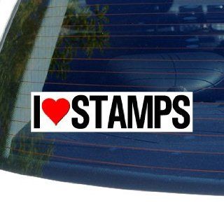 I Love Heart STAMPS   Window Bumper Sticker Automotive