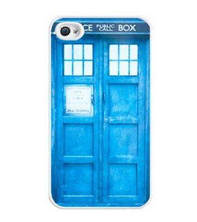 Police Box Design Skin on White Hard Case Cool for Iphone 4/4s,iphone 4g/4gs Cell Phones & Accessories