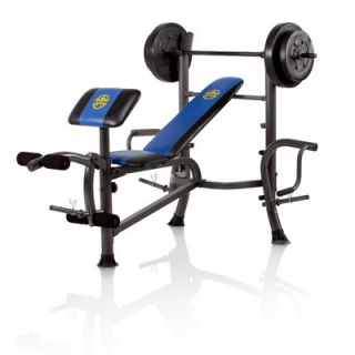 Marcy Standard Weight Adjustable Olympic Bench with 80 lbs Weight Set