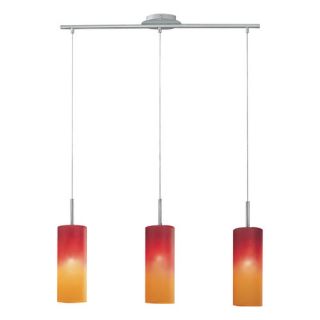 Kitchen island pendant Number of lights 3 Matte nickel finish Red or