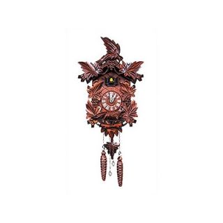 Black Forest Dark Wood Cuckoo Clock with Music and Large Bird