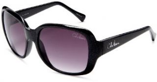 Cole Haan Women's C 680 Rectangular Sunglasses,Black Shimmer Frame/Smoke Gradient Lens,one size Clothing