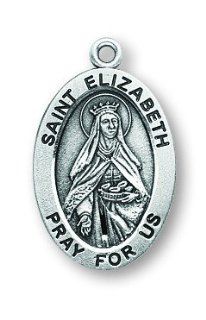 St. Elizabeth Pendant Oval Sterling Silver with Chain Pendant Necklaces Jewelry