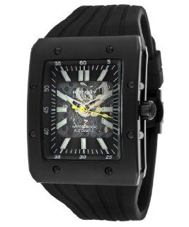 Rotary Men's Automatic Skeletonize Dial Black Silicone Watches