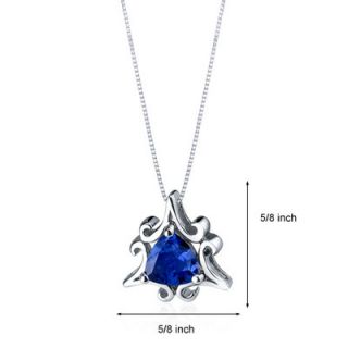 Oravo Radiant Waves 1.50 Carats Trillion Cut Blue Sapphire Pendant in