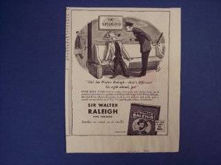 Sir Walter Raleigh pipe tobacco, buy war stamps and bonds.40's Print Ad, vintage Magazine Print Art  