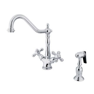 Heritage Deck Mount Double Handle Single Hole Kitchen Faucet with