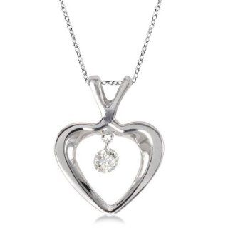Dashing Diamonds Open Heart Diamond Pendant Necklace 14k White Gold Allurez Jewelry
