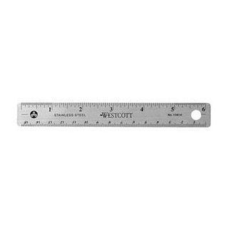 Westcott Stainless Steel Office Ruler with Non Slip Cork Base, 6  Office And School Rulers 