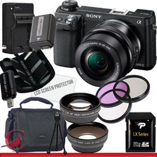 Sony Alpha NEX 6 Mirrorless Digital Camera with 16 50mm Zoom Lens (Black) 32GB Package 3  Digital Slr Camera Bundles  Camera & Photo