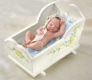 Musical Cradle w/ 3" doll plays You are my Sunshine   by Artist Ros Schramm Toys & Games