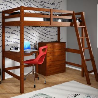 Donco Kids Twin Loft Bed with 5 Drawer Chest
