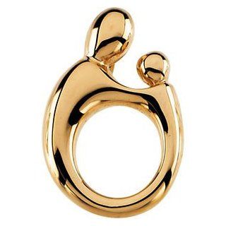 IceCarats Designer Jewelry 14K Yellow Gold Mother And Child Lg. Solid Pendant 20.50X13.50 Mm IceCarats Jewelry