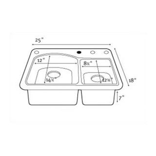 Swanstone Classics 25 x 18 Space Saver Double Bowl Kitchen Sink