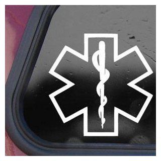 Star Of Life Medical Car White Decal Sticker Laptop Die cut White Decal Sticker Automotive