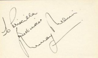 Melvin, Murray Autographed Index Card Entertainment Collectibles