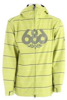 686 Plexus Tag Softshell Jacket Acid Twill Stripe Mens Sz S  Snowboarding Jackets  Clothing