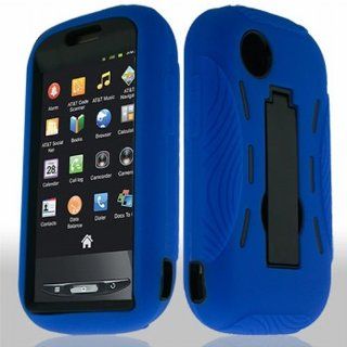 Artisan Deco Store Blue Hybrid Duo Shield Tough Armor Case with Stand and SureGrip Skin Cover, Screen Protector and MyDroid Magnet for Straight Talk ZTE Merit Android Cell Phones & Accessories