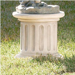 16" Classic Sculptural Column Stone Finish Plinth Design Home Garden Base   Outdoor Statues