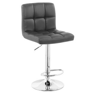 Faux Leather Seat High Barstool in Brown