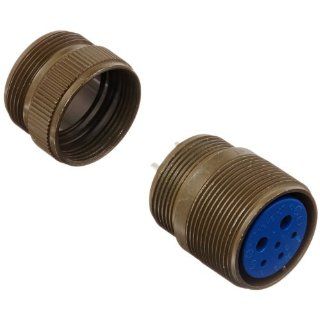 Amphenol Industrial 97 3101A 20 8S Circular Connector Socket Threaded Coupling Solder Termination Cable Receptacle Solid Backshell 20 8 Insert Arrangement 20 Shell Size 6 Contacts Electronic Component Cylindrical Connectors