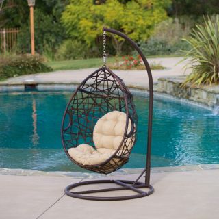 Stamford Brown Wicker Tear Drop Swinging Chair