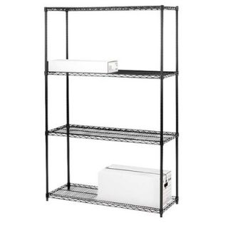 Lorell 4 Tier Industrial Wire Shelving Starter Unit, 36 x 18 x 72