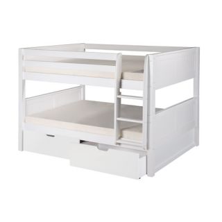 Full over Full Low Bunk Bed with Drawers and Panel Headboard