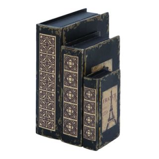 Woodland Imports French Eiffel Tower Book Box (Set of 3)