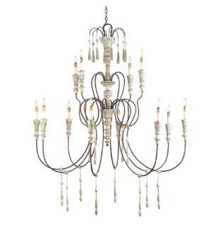 Katrine Gustavian Iron and Wood Formal Chandelier   Large  