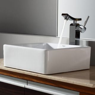 Square Bathroom Sink with Ramus Single Lever Faucet   C KCV 120 1007