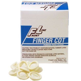 Frontline 2046 Front Line Rubber Large Finger Cot, White (Pack of 144) Science Lab First Aid Supplies