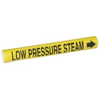 Brady 5720 I High Performance   Wrap Around Pipe Marker, B 689, Black On Yellow Pvf Over Laminated Polyester, Legend "Low Pressure Steam" Industrial Pipe Markers