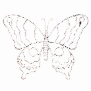 Large Wire Beaded Butterfly in Pink/White