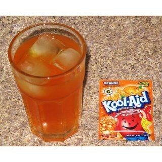 Kool Aid Orange Unsweetened Soft Drink Mix, 0.15 Ounce Packets (Pack of 96)  Powdered Soft Drink Mixes  Grocery & Gourmet Food