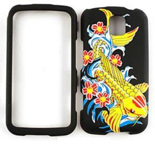 Lg Optimus M/c Ms 690 Koi Fish Embossed Case Accessory Snap on Protector Cell Phones & Accessories