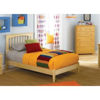 Atlantic Furniture Brooklyn Platform Bed with Open Footrail in Natural