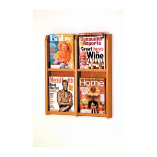 Wooden Mallet Four Magazine Oak and Acrylic Wall Display