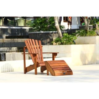 Hyres Country Haven Signature Teak Adirondack Chair and Ottoman