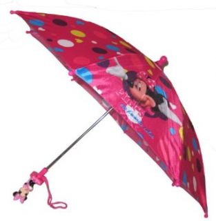 Girl's Disney Minnie Mouse Bowtique Pink Umbrella   With 3D Handle Clothing