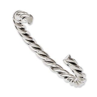 New Genuine Chisel Stainless Steel Twisted Polished Cuff Bangle Cuff Links Jewelry