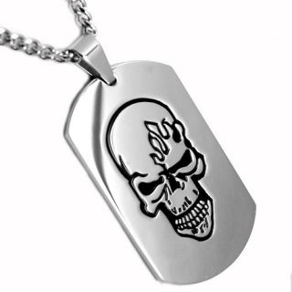 Necklace Material Stainless Steel Dog tag pendant with black plated