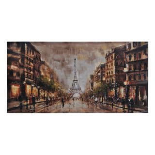 Hokku Designs Paris Street Hand Painted Oil Canvas Art with Frame