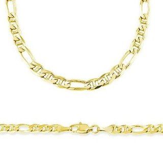 14k Solid Gold Figaro Figarucci Chain Necklace 4.7mm 22 Jewelry