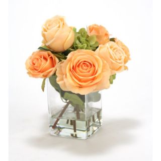 Distinctive Designs Waterlook Silk Roses and Hydrangeas in Vase