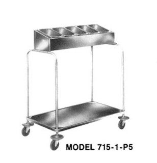 Piper Products 715 1 P4 Single Stack Tray/Silver Cart w/ 200 Tray Capacity & 4 Pan Silver Dispenser, Each Kitchen & Dining