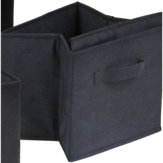 Winsome Capri Foldable Fabric Storage Baskets in Black (Set of 6)