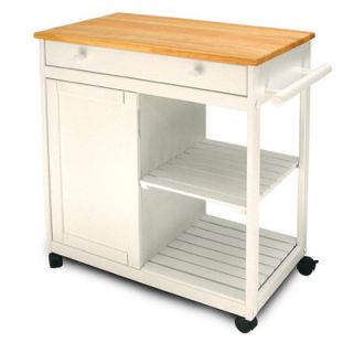 Catskill Craftsmen Cottage Microwave Cart with Butcher Block Top